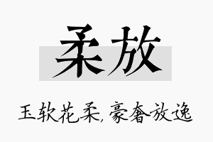 柔放名字的寓意及含义