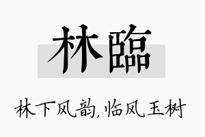 林临名字的寓意及含义