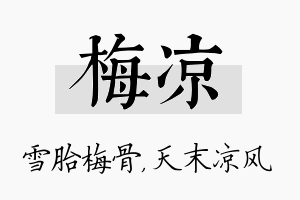 梅凉名字的寓意及含义