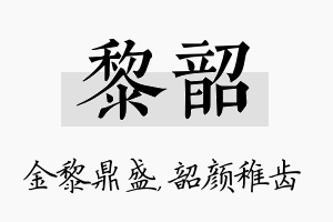 黎韶名字的寓意及含义