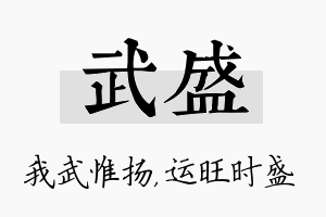 武盛名字的寓意及含义