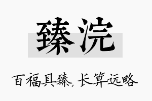 臻浣名字的寓意及含义