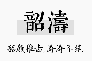 韶涛名字的寓意及含义