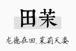 田茉名字的寓意及含义