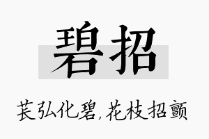 碧招名字的寓意及含义