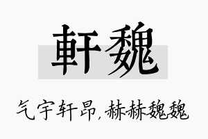 轩魏名字的寓意及含义