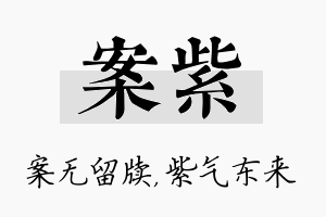 案紫名字的寓意及含义