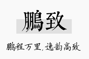 鹏致名字的寓意及含义