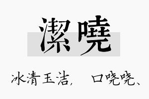 洁哓名字的寓意及含义