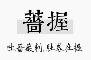 蔷握名字的寓意及含义