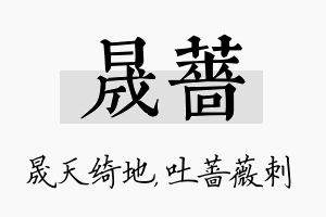 晟蔷名字的寓意及含义