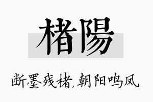 楮阳名字的寓意及含义