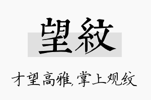 望纹名字的寓意及含义