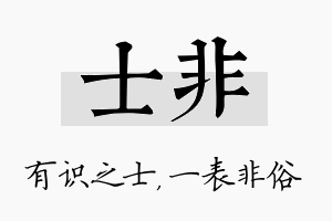 士非名字的寓意及含义