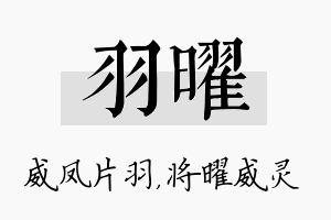 羽曜名字的寓意及含义