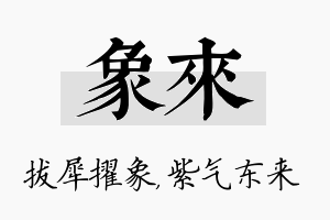 象来名字的寓意及含义