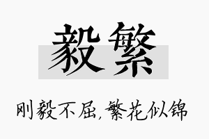 毅繁名字的寓意及含义