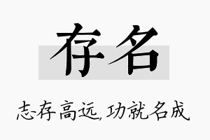 存名名字的寓意及含义