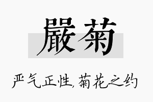 严菊名字的寓意及含义