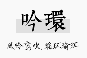 吟环名字的寓意及含义