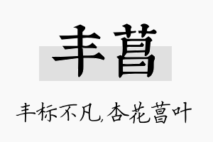 丰菖名字的寓意及含义