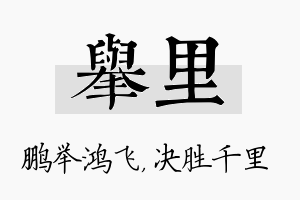 举里名字的寓意及含义