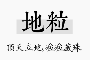 地粒名字的寓意及含义