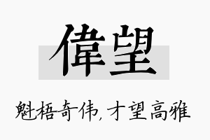 伟望名字的寓意及含义