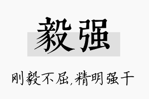 毅强名字的寓意及含义