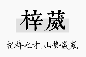 梓葳名字的寓意及含义