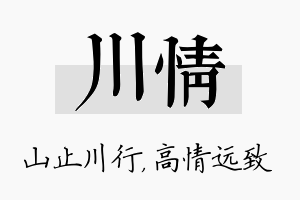 川情名字的寓意及含义