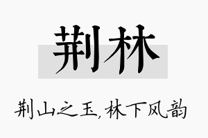 荆林名字的寓意及含义