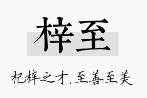 梓至名字的寓意及含义