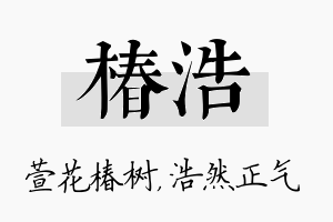 椿浩名字的寓意及含义