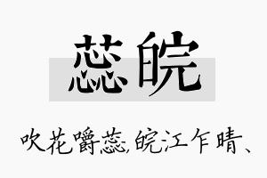 蕊皖名字的寓意及含义