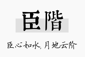 臣阶名字的寓意及含义