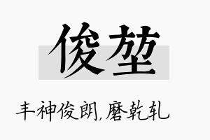 俊堃名字的寓意及含义