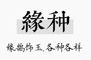 缘种名字的寓意及含义