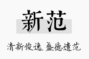 新范名字的寓意及含义