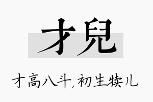 才儿名字的寓意及含义