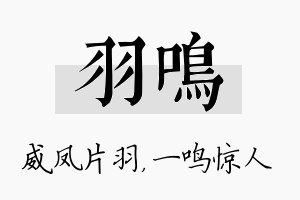 羽鸣名字的寓意及含义