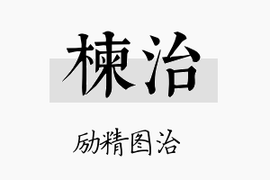 楝治名字的寓意及含义