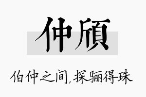 仲颀名字的寓意及含义