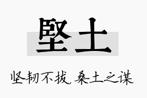 坚土名字的寓意及含义