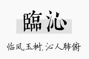 临沁名字的寓意及含义