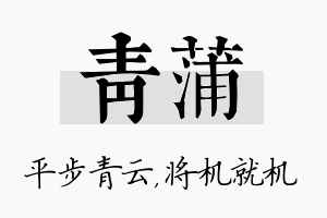 青蒲名字的寓意及含义