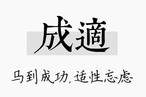 成适名字的寓意及含义