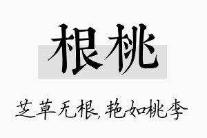 根桃名字的寓意及含义