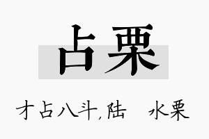 占栗名字的寓意及含义