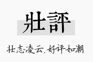 壮评名字的寓意及含义